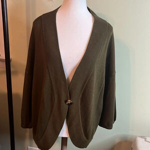 Ann Taylor Olive Green Cardigan Sweater